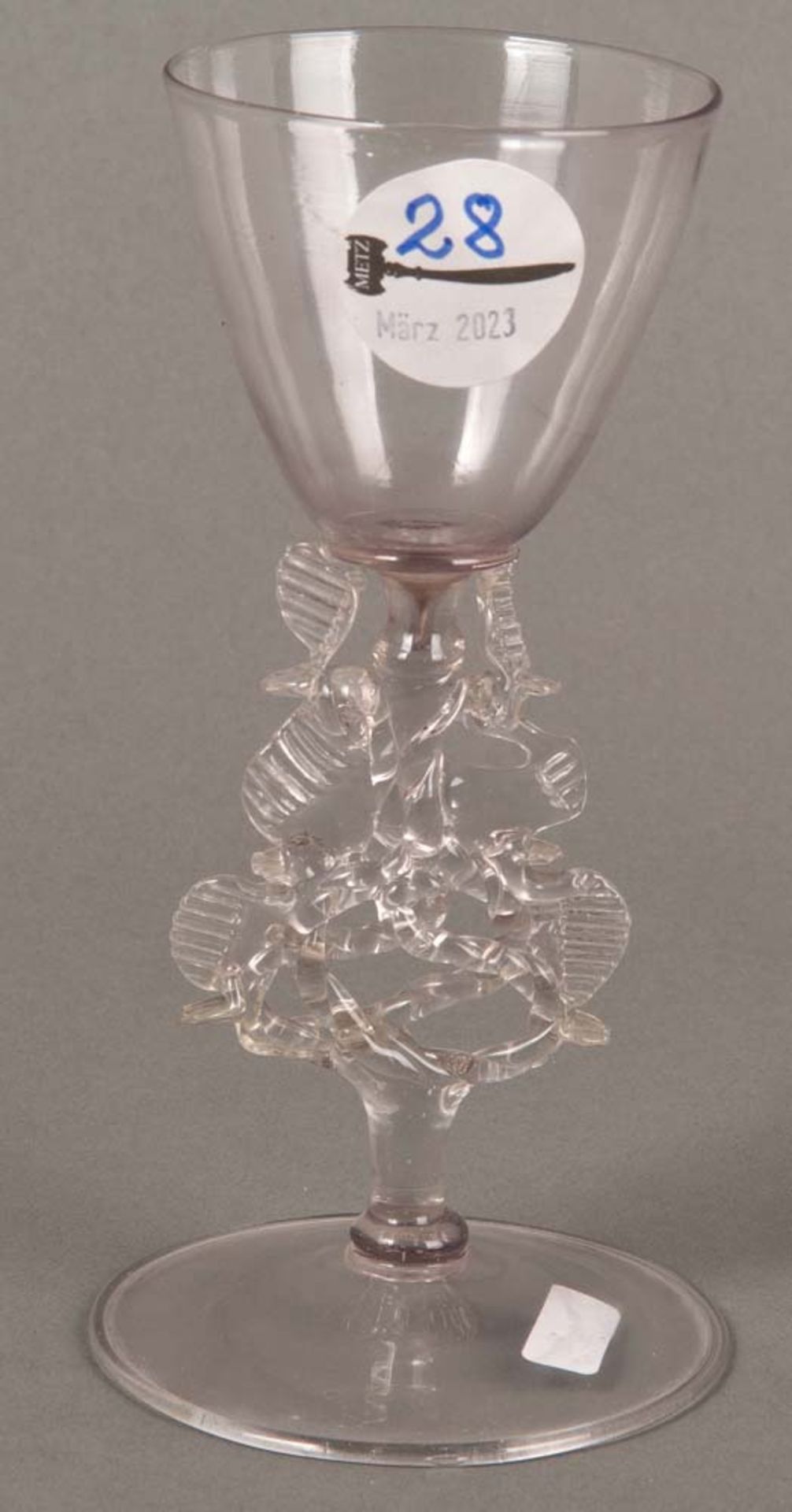 Flügelglas. Wohl Italien 17./18. Jh., H=17 cm.