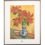 Blumenstillleben (Maler des 20. Jhs.). Aquarell, hi./Gl./gerahmt, 46,5 x 33,5 cm. **