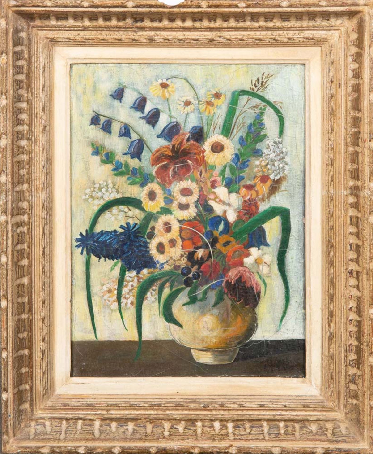 Maler des 20. Jhs. Blumenstillleben. Öl/Lw., gerahmt, 44 x 50 cm. **