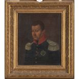 Maler des 19. Jhs. Portrait eines Offiziers. Öl/Lw., gerahmt, 30 x 24,5 cm.