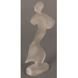 Tänzerin. Wohl René Lalique, Frankreich 20. Jh.. Farbloses opakes Glas, ohne Signatur, H=22 cm. (