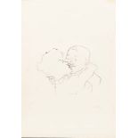 George Grosz (1893-1959). Küssendes Paar / Sitzender Frauenakt. Vorder- und Rückseite