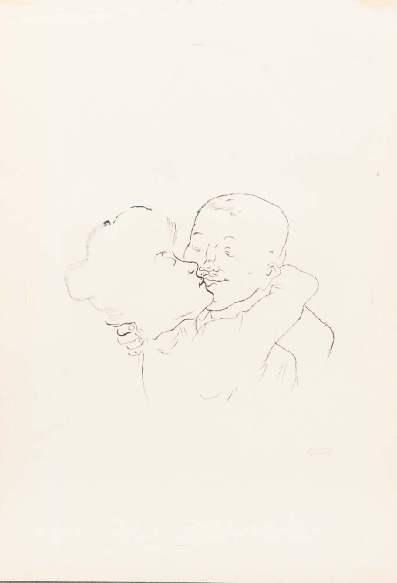 George Grosz (1893-1959). Küssendes Paar / Sitzender Frauenakt. Vorder- und Rückseite