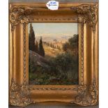 Adalbert Waagen (1833-1898) attrib. Landschaft. Öl/Lw. gerahmt, 22 x 17,5 cm.