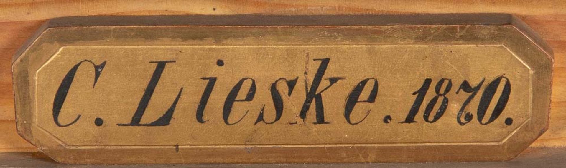 Karl Lieske (1816-1878). Pferde beim Treideln. Öl/Lw., re./u./sign., gerahmt, 17,5 x 31 cm. ( - Bild 3 aus 3