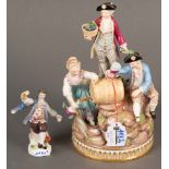 „Der Herbst“. Meissen 19. Jh. Porzellan, bunt bemalt, am Boden gemarkt mit einem Schleifstrich; dazu