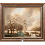 Remigius Adrianus van Haanen (1812-1894). Winterlandschaft. Öl/Lw., re./u./sign., gerahmt, 55 x 66,5