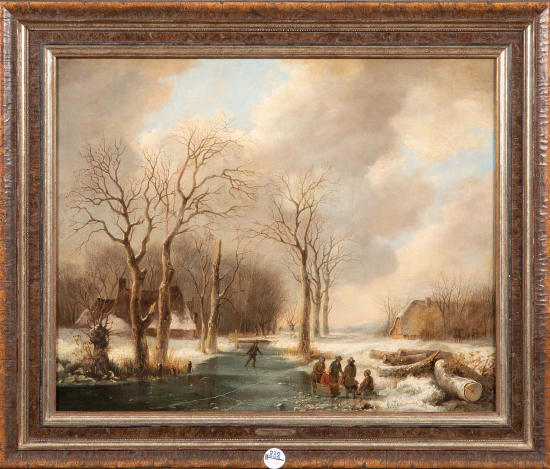 Remigius Adrianus van Haanen (1812-1894). Winterlandschaft. Öl/Lw., re./u./sign., gerahmt, 55 x 66,5