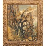 Lutèce Pierrepont (Maler des 19./20. Jhs.). Bäume am Weg. Öl/Lw., li./u./sign., gerahmt, 55 x 46 cm.