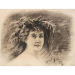 Gysi (Maler des 20. Jhs.). Damenportrait. Zeichnung, re./u./sign., dat. 1900, 45,5 x 59 cm.