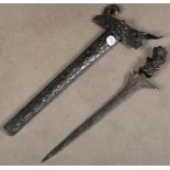Kris-Schwert. Holz, geschnitzt, L=64 cm.