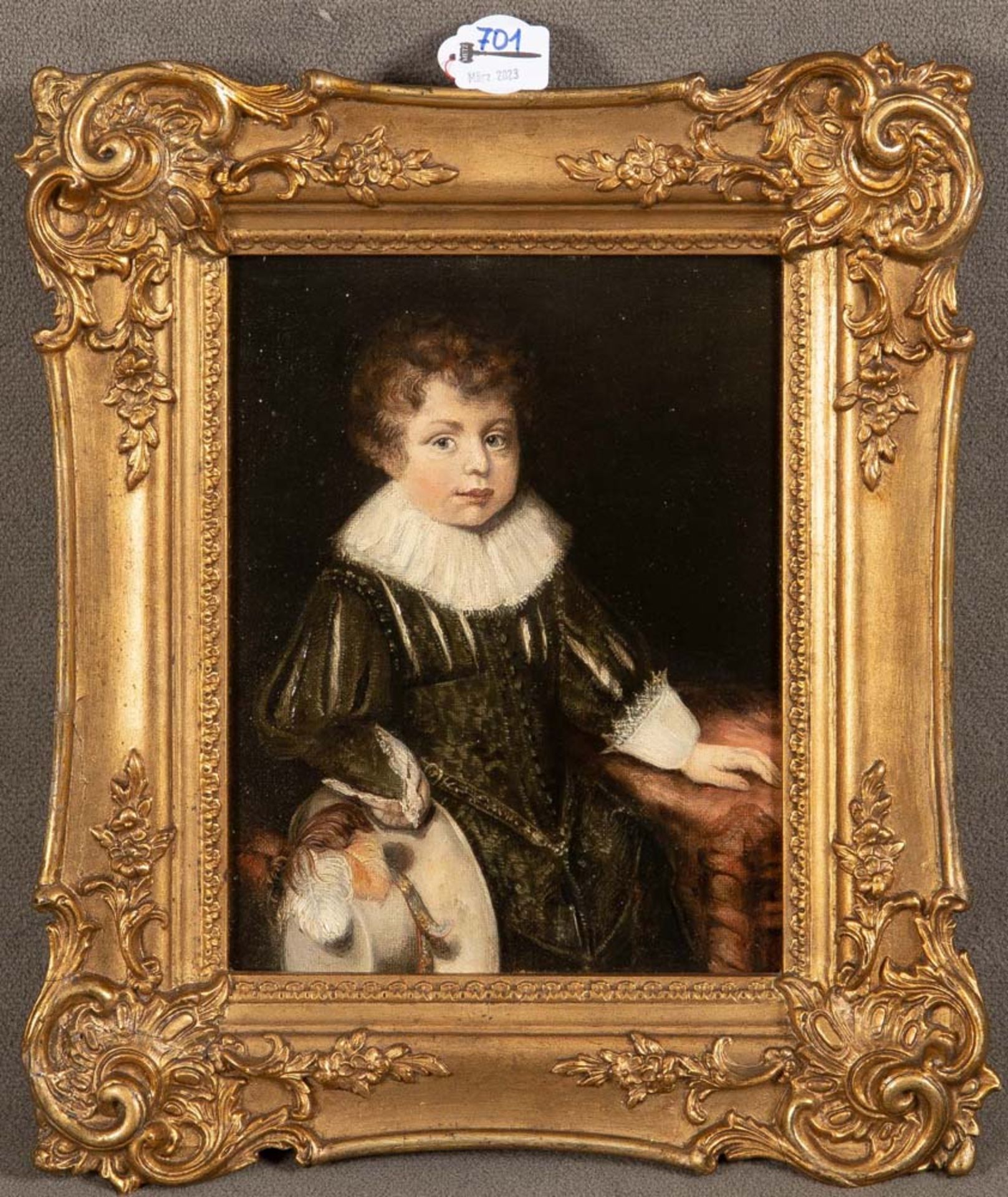 Maler des 19. Jhs. Kinderportrait. Öl/Malkarton, gerahmt, 29 x 22 cm.