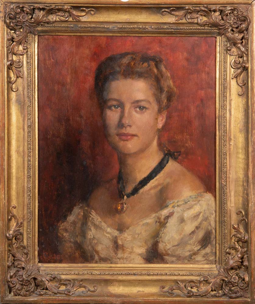 Andreas Patzelt (1896-1980). Damenportrait. Öl/Holz, li./u./sign., gerahmt, 53 x 41,5 cm.