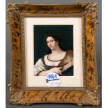 Maler des 19. Jhs. Damenportrait. Öl/Holz, verso bez. „Fornarina Taffaello Galleria Reale Firenze