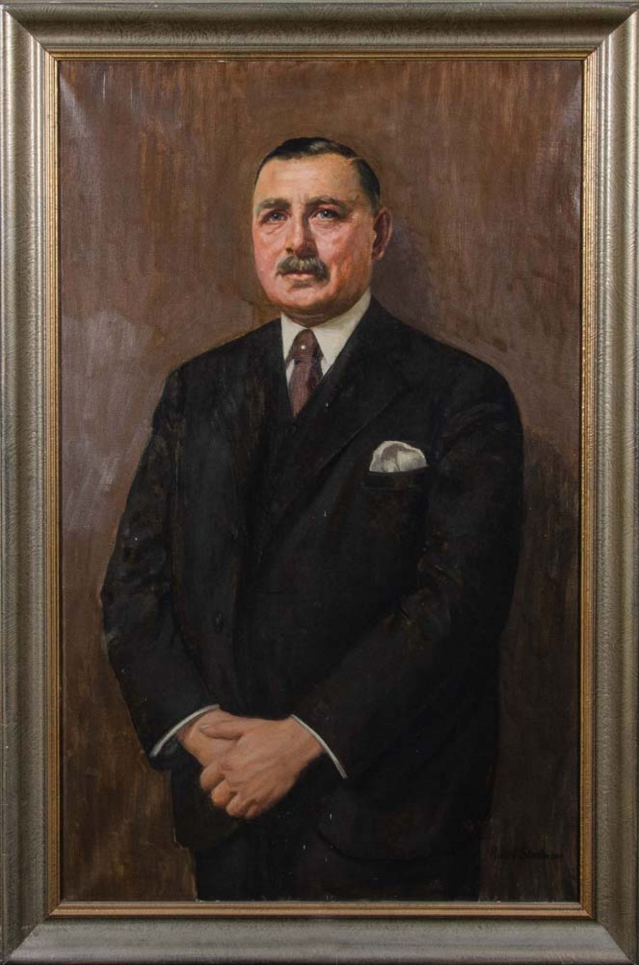 Robert Stratmann (1877-1950). Herrenportrait. Öl/Lw., re./u./sign., gerahmt, 112 x 79 cm. **