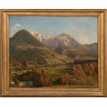 Maler des 19. Jhs. Alpenlandschaft. Öl/Lw., gerahmt, 44 x 54 cm. **