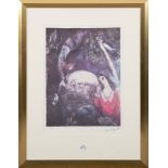 Marc Chagall (1887-1985). Welt in Aufruhr. Farblithographie, Nr. 363/500, hi./Gl./gerahmt, re./u./