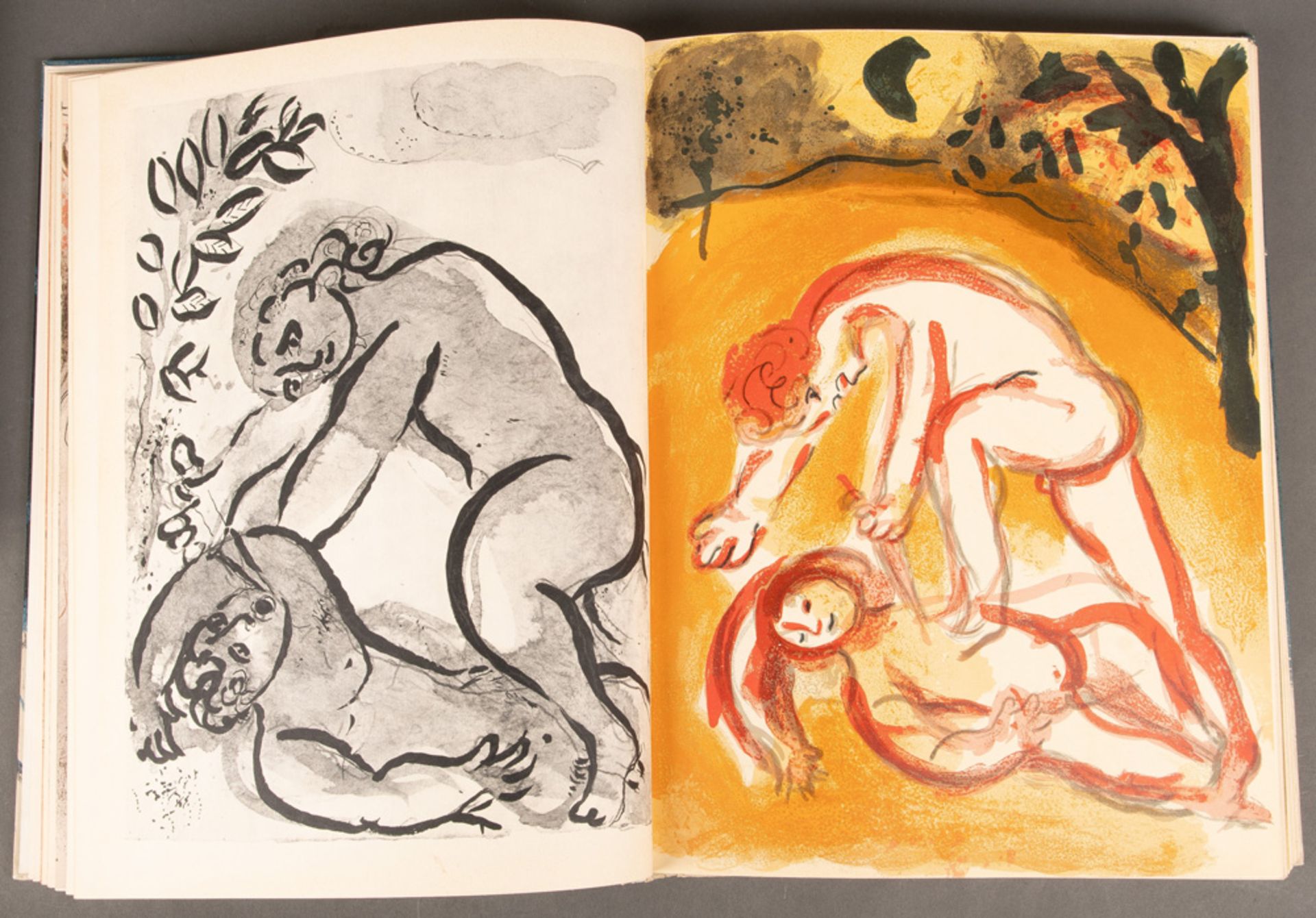 Marc Chagall (1887-1985). „Dessins pour la Bible“. Gebundene Doppelausgabe mit Bibel-Illustrationen,