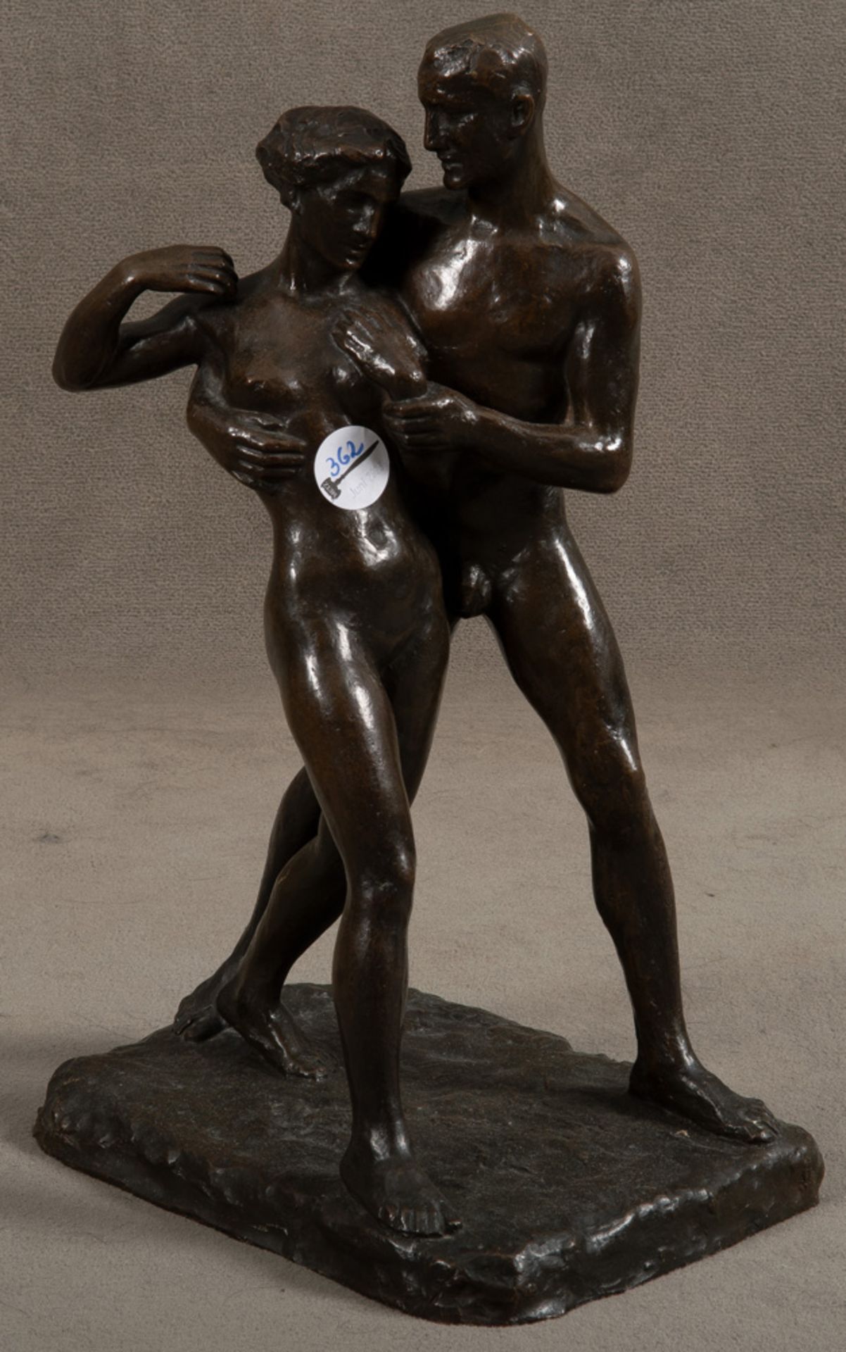 Friedrich Moritz Brodauf (1872-1939). Schreitendes Paar. Bronze, am Sockel sign., H=45 cm.