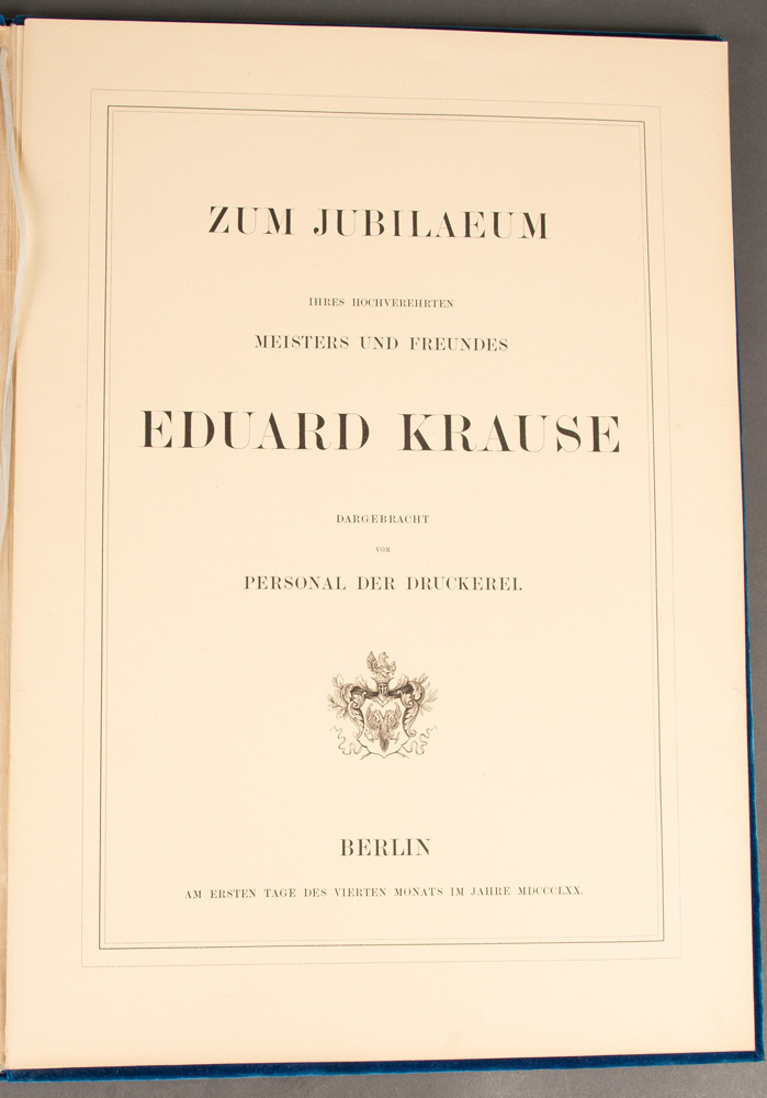 Prachtband zum 25-jährigen Jubiläum von Eduard Krause, Buchdrucker und Buchdruckereibesitzer in - Image 2 of 2