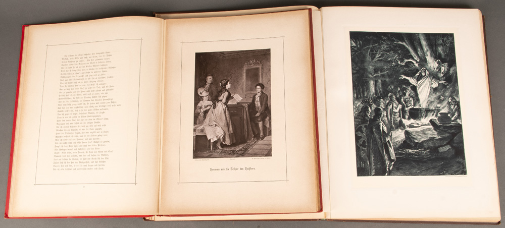 Arthur Freiherr von Ramberg „Goethes Hermann und Dorothea mit acht Bildern“. Grotesche - Image 2 of 2