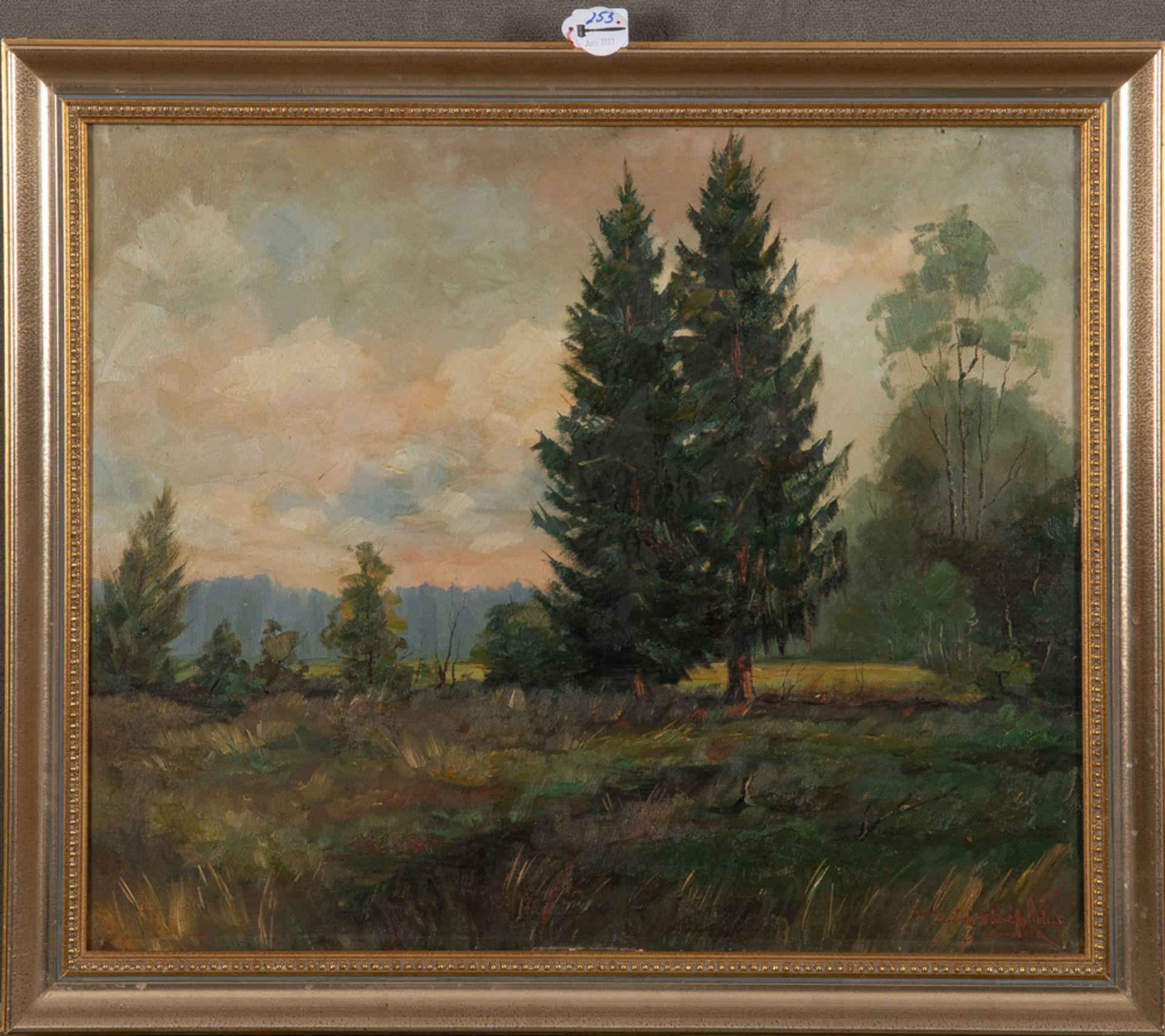 Maler des 20. Jhs. Einsame Tannen. Öl/Lw., re./u./sign., gerahmt, 50 x 60 cm. **