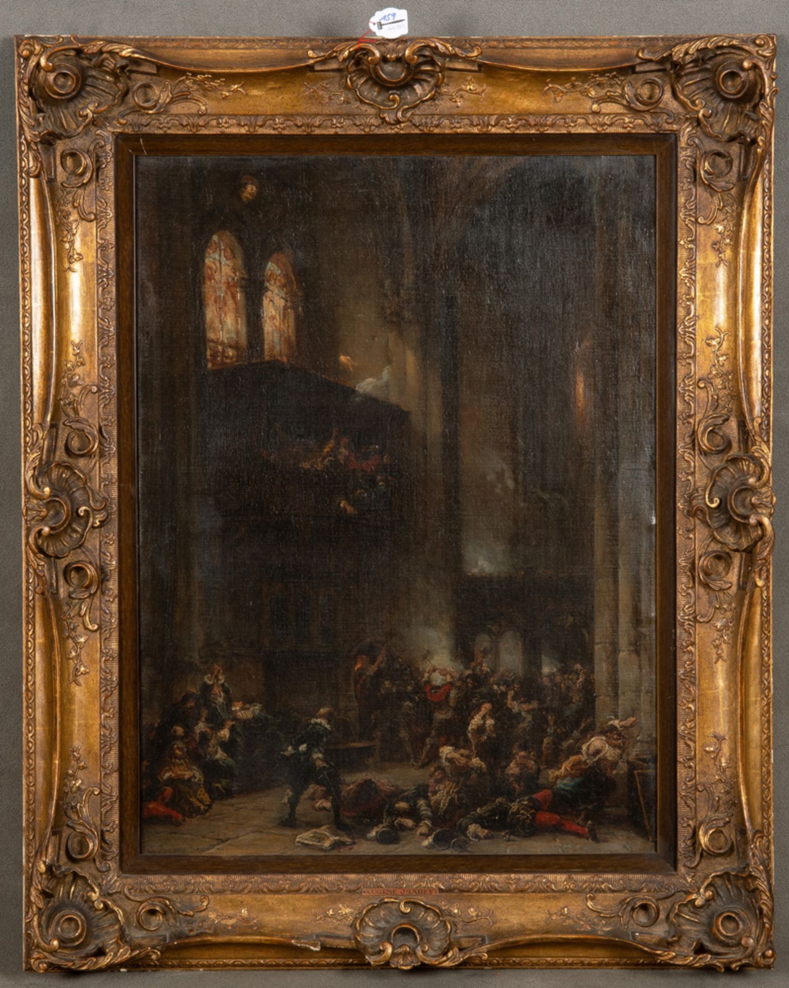 Eugène Isabey (1803/04-1886). Wohl Bartholomäus-Nacht. Öl/Lw., li./u./sign., dat. (18)64, gerahmt,