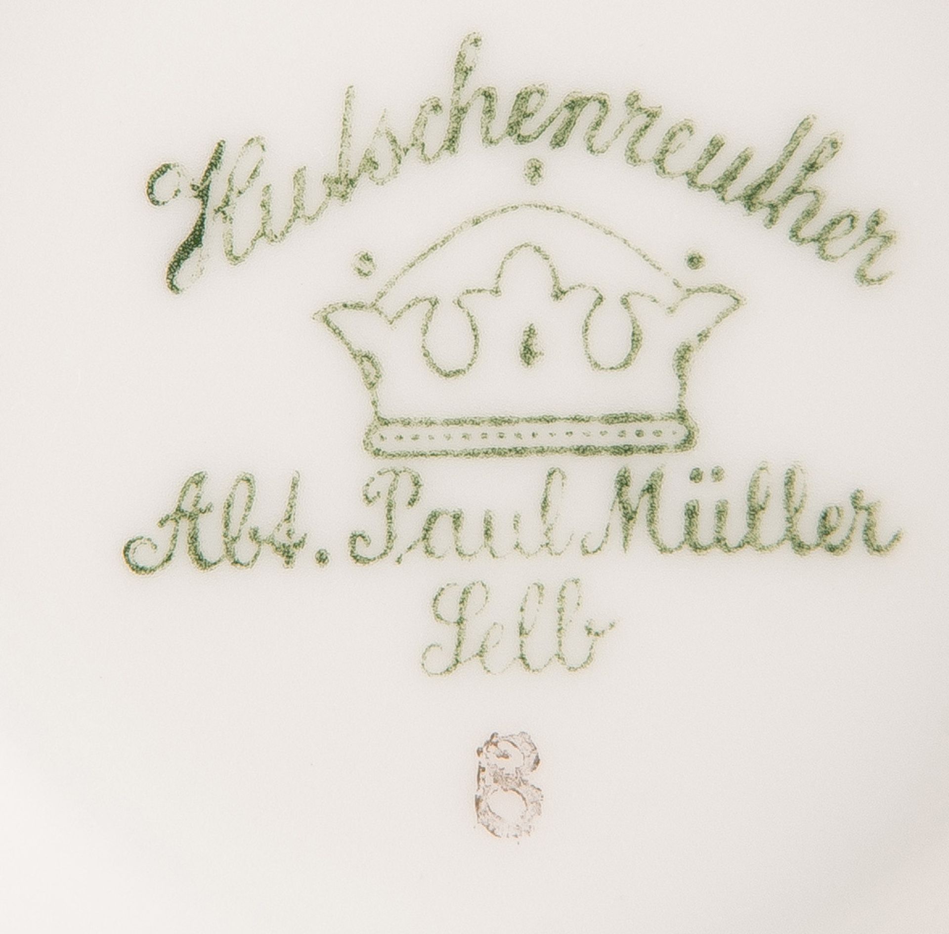 20-tlgs. Art Déco-Kaffeeservice. Hutschenreuther 1920. Porzellan, türkisfarbener Rand, gold gesäumt, - Bild 2 aus 2