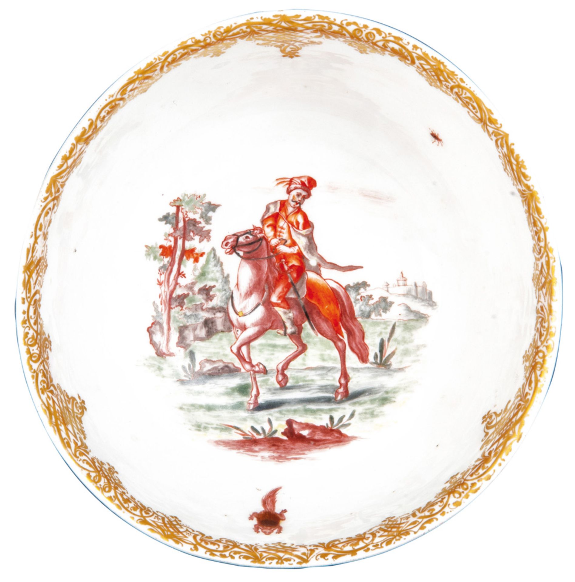 Runde Kumme „Prunusmuster“ Meissen 1740-45 Walzenförmig gemuldet, sich nach unten verjüngend, auf - Bild 2 aus 2