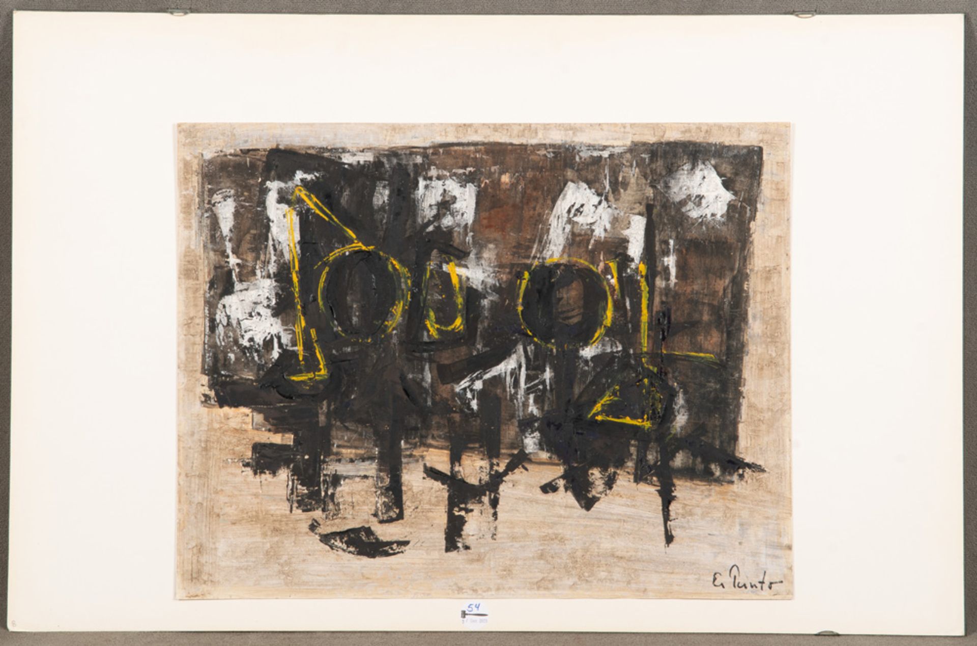 Frank Ludwig Schäfer (1909-1972). Abstrakte Komposition. Mischtechnik, re./u./sign. „El Punto“,