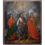 Russischer Meister des 18./19. Jhs. Ikone mit der hl. Katharina und Johannes d. T. Öl/Holz, 31 x