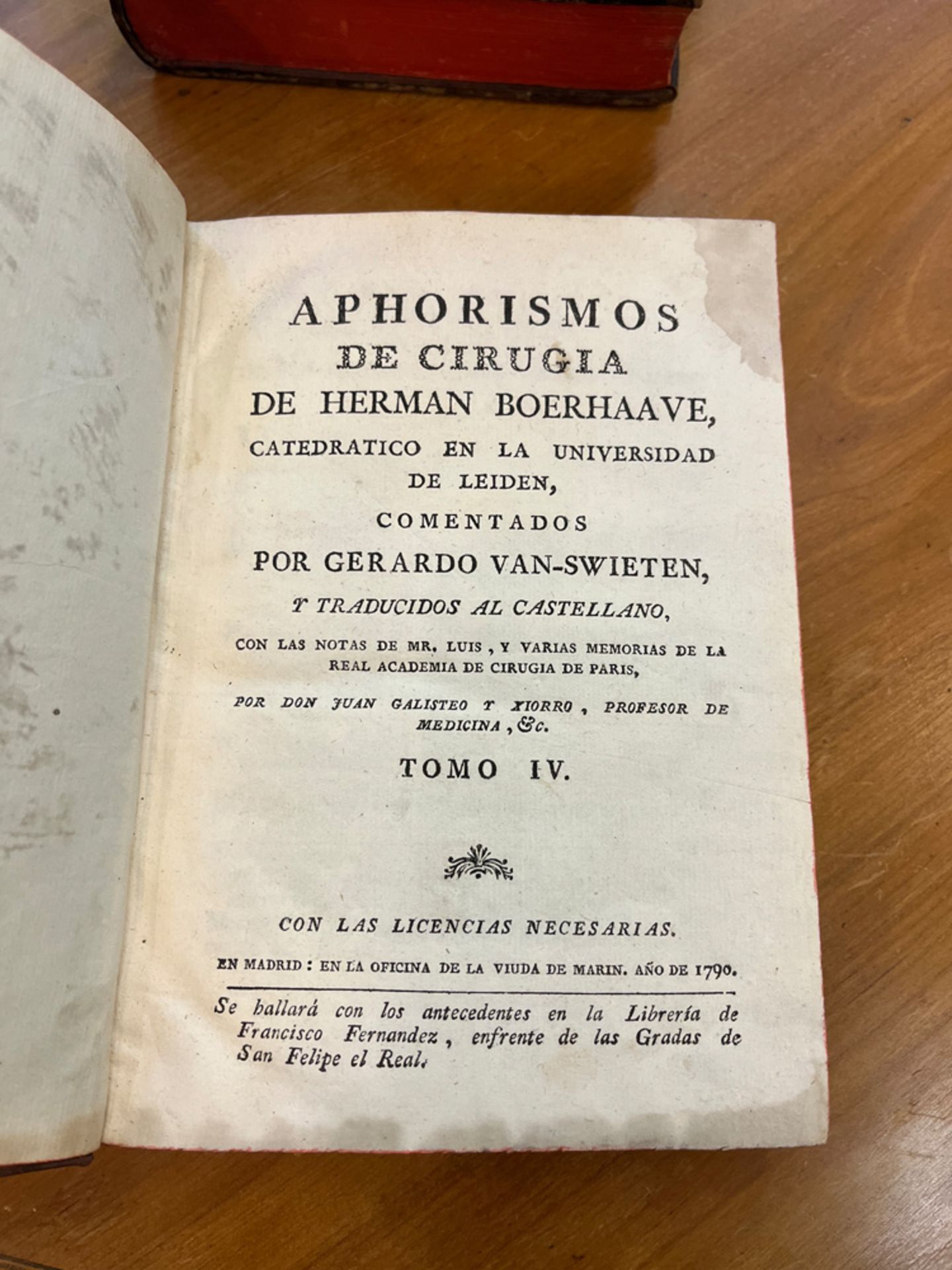 Herman Boerhaave, „Aphorismos de Cirugia“, in spanischer Sprache, sechs Bde., Madrid 1784. - Image 5 of 8