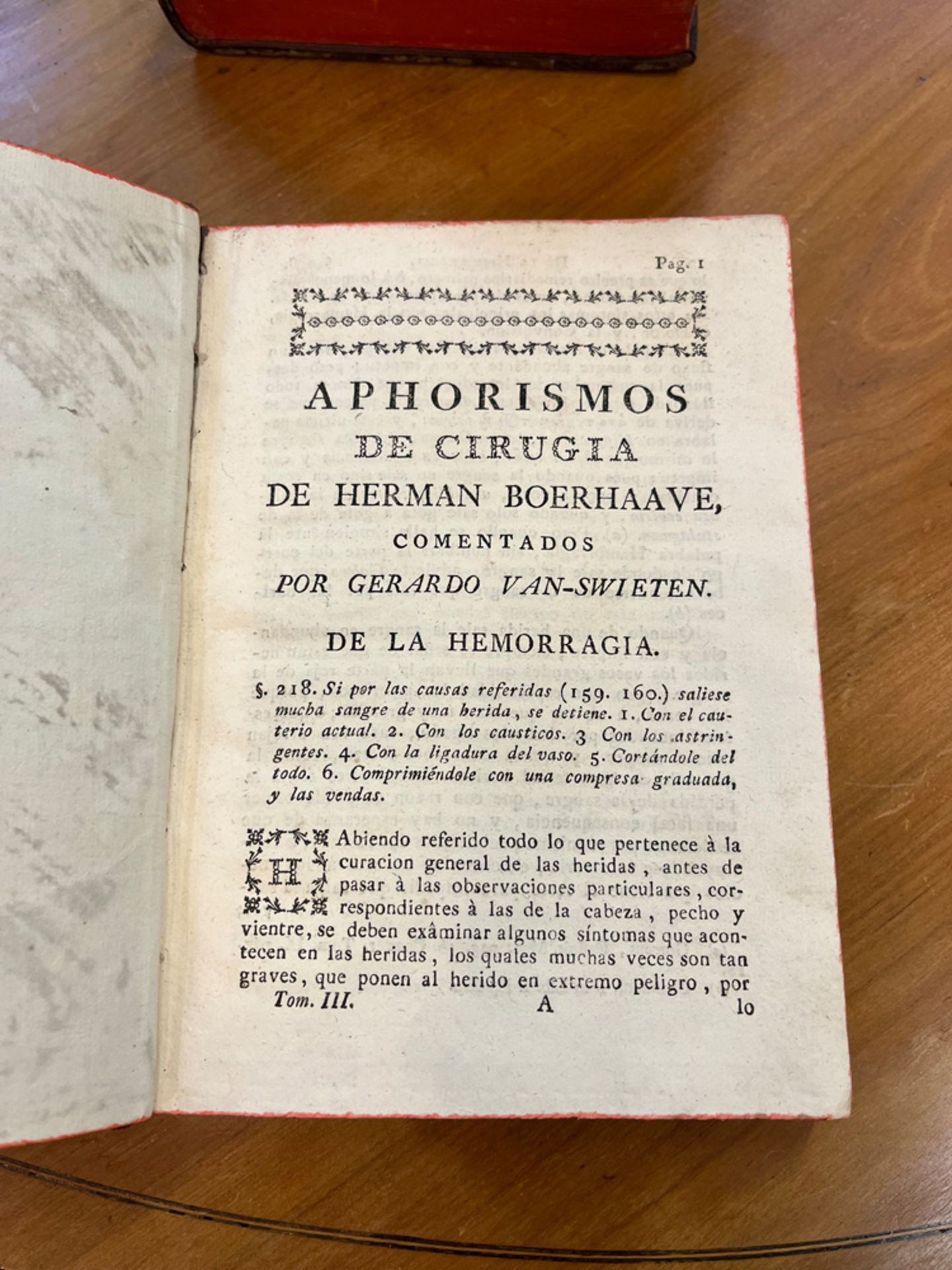 Herman Boerhaave, „Aphorismos de Cirugia“, in spanischer Sprache, sechs Bde., Madrid 1784. - Image 6 of 8