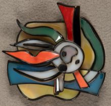 Gürtelschließe von Fernand Léger (1881-1955). Verschiedenfarbige Achate und Koralle in