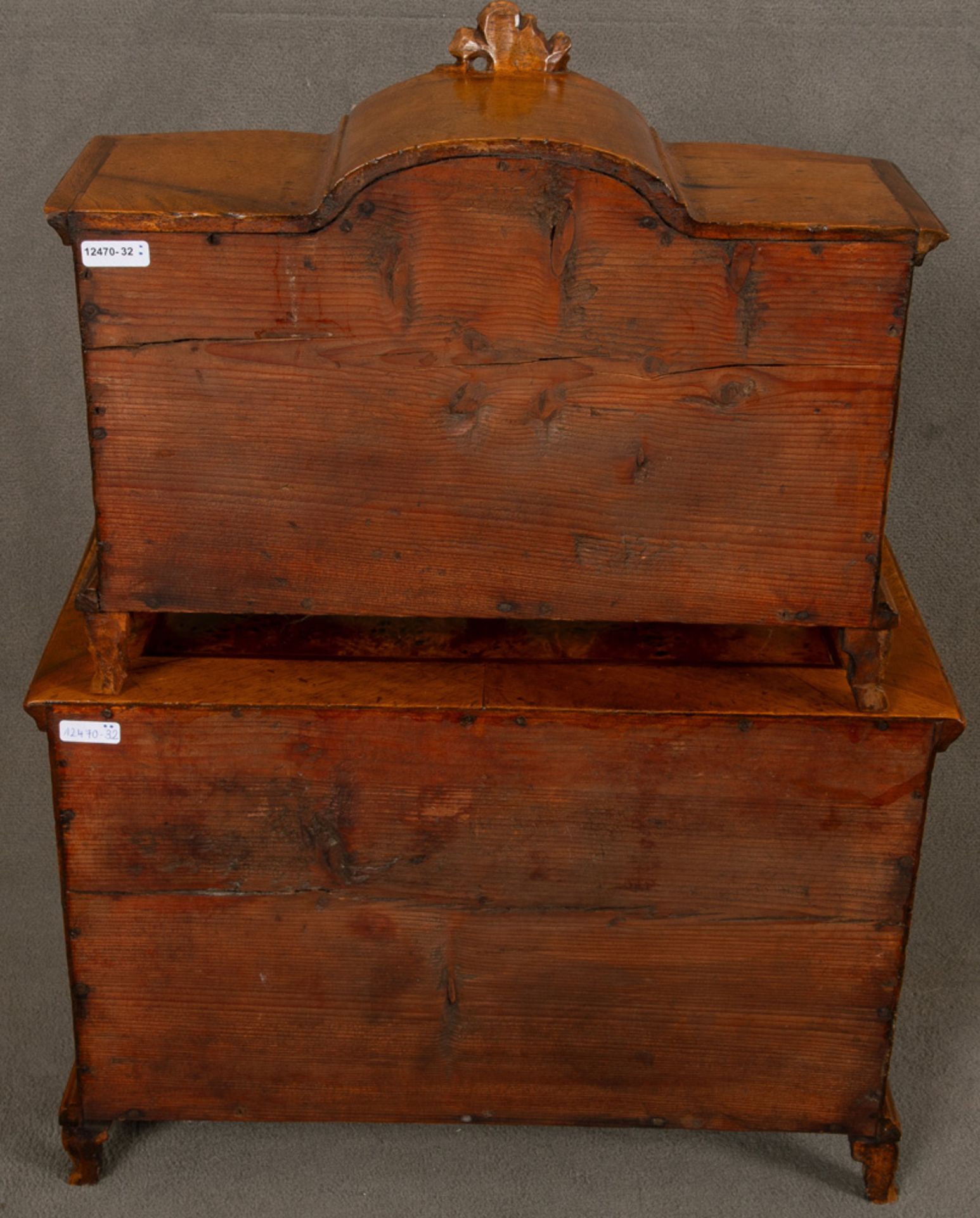 Modell-Barockaufsatzmöbel. Mainfranken 1750. Weichholzkorpus, furniert mit Nussbaum und - Image 7 of 8