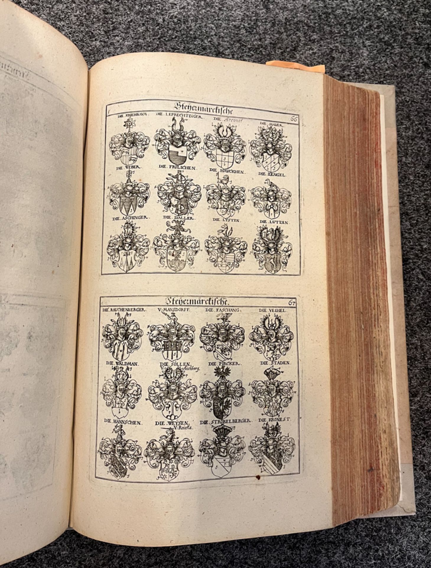 Fünf Bücher: Siebmacherisches Wappenbuch in sechs Teilen, Nürnberg 1734 (neu gebunden); drei - Image 9 of 16
