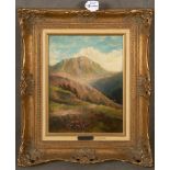 Alex G. Miller (Maler des 19. Jhs.). „Mountain (and) Moor Near Wales“. Öl/Lw., re./u./sign., verso