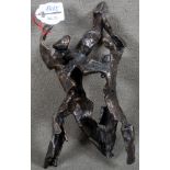 Italienischer Bildhauer des 20. Jhs. Abstrahierte Gruppe. Bronze, H=23,5 cm.