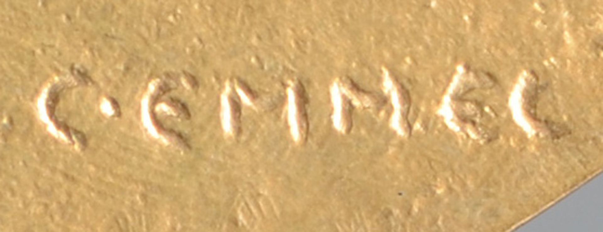 C. Emmel (Medailleur des 19./20. Jhs.). Bronzemedaille, feuervergoldet, verso sign.; fein reliefiert - Bild 3 aus 3