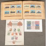 Konvolut Briefmarken und Flottenbilder, u.a. II. WK und „LLOYD Flottenbilder Die Welt-