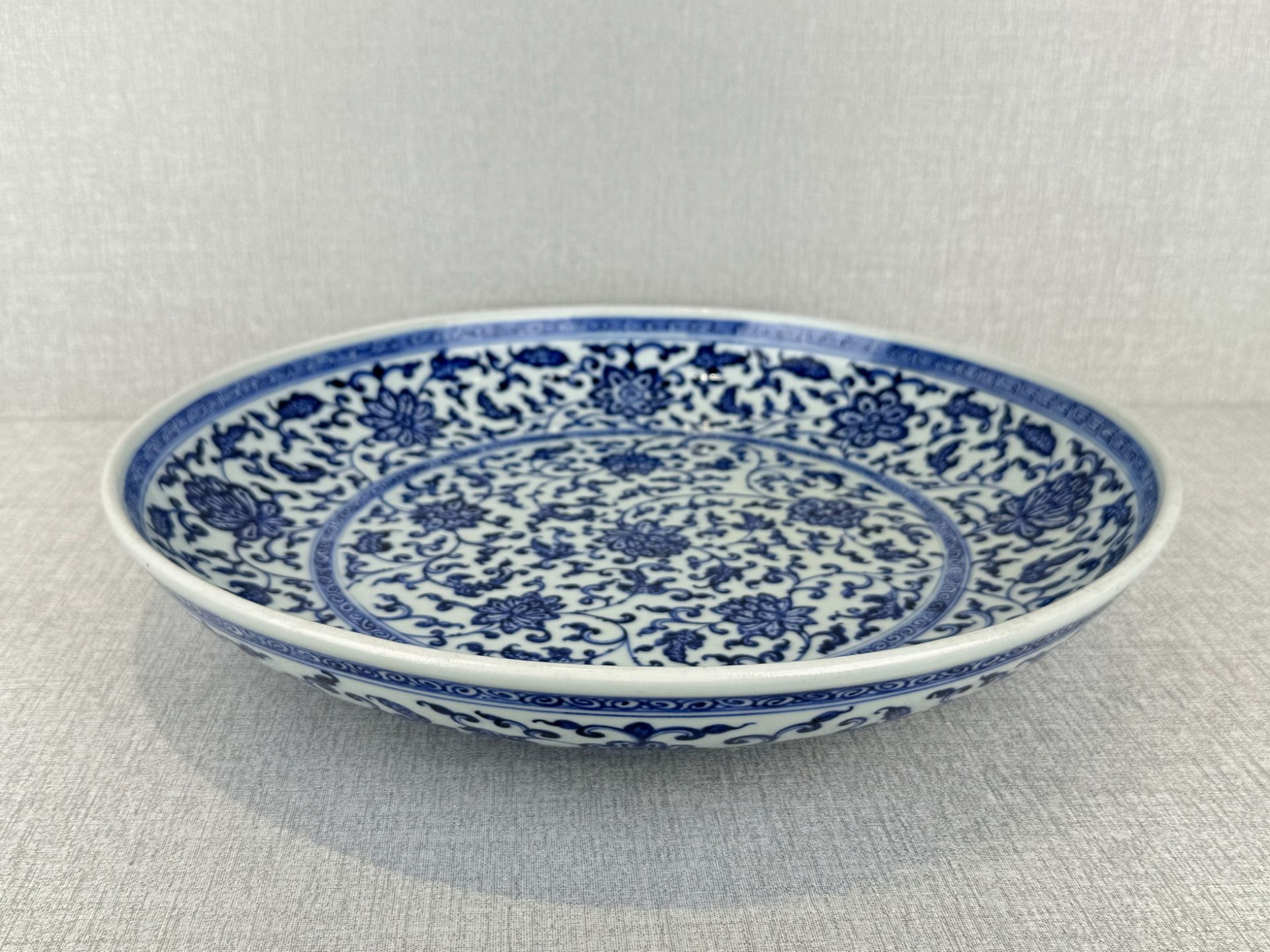 A large Chinese blue&white dish, QianLong Pr.  - Image 5 of 10