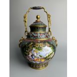 A Chinese copper Cloisonne enamel teapot, QianLong Pr. 
