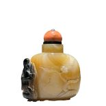 A Chinese in-carved stone sunff bottle, collection of Datuk Tan, Qing Dynastry Pr. 