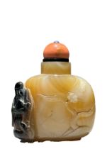 A Chinese in-carved stone sunff bottle, collection of Datuk Tan, Qing Dynastry Pr.
