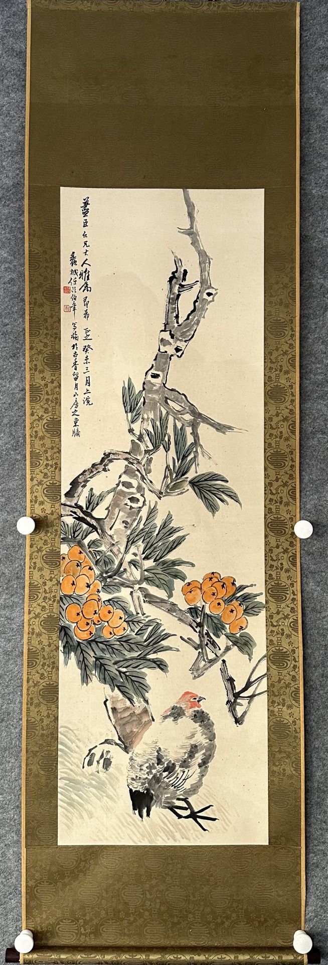 A Chinese hand painting, stamped. - Image 2 of 7