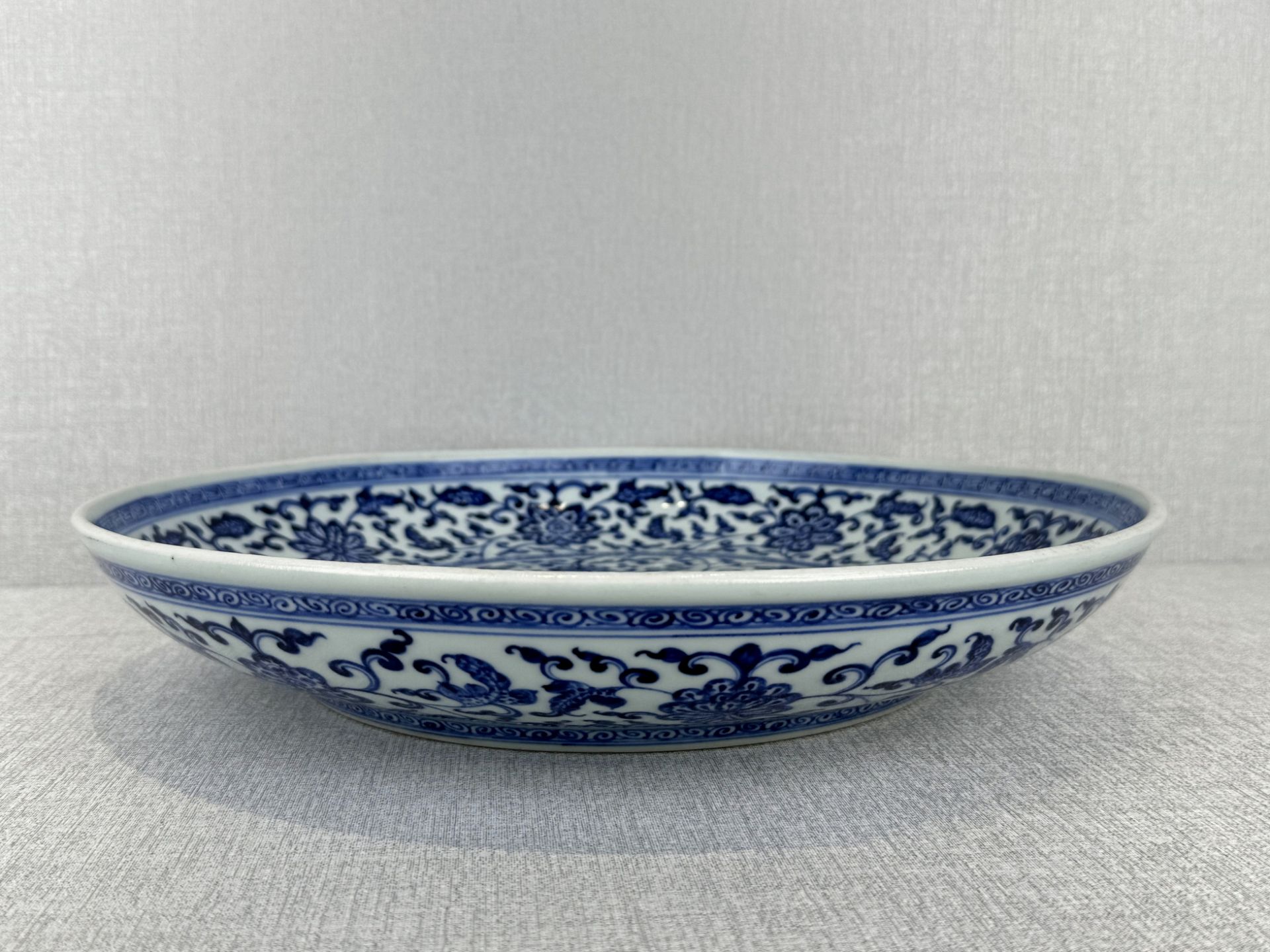 A large Chinese blue&white dish, QianLong Pr.  - Image 6 of 10