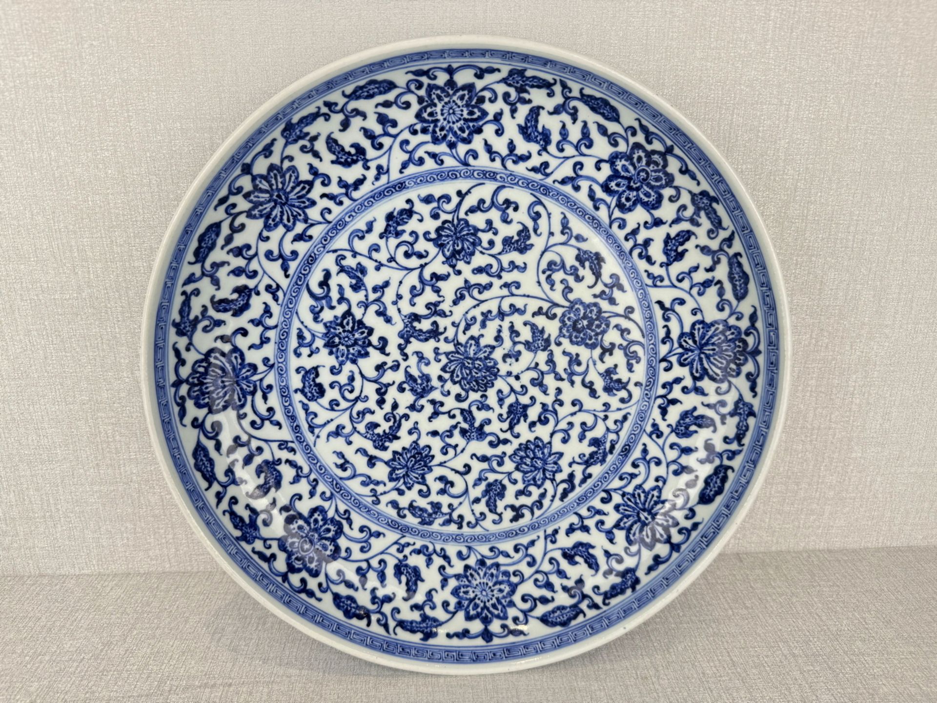 A large Chinese blue&white dish, QianLong Pr. 