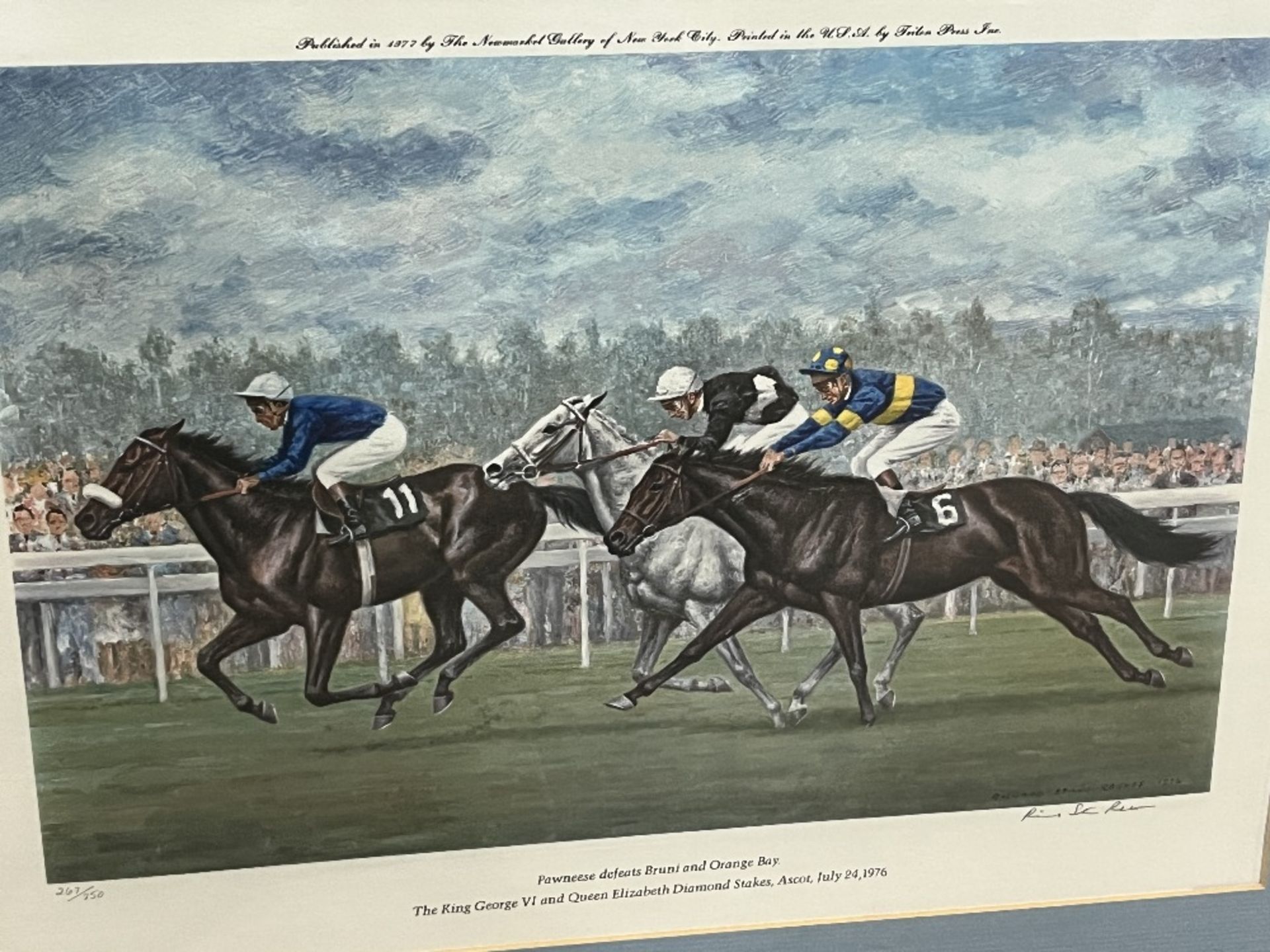 "Pawneese defeats Bruni and Orange Bay" by Richard Stone Reeves (1919-2005): Limited edition lithogr - Image 2 of 6