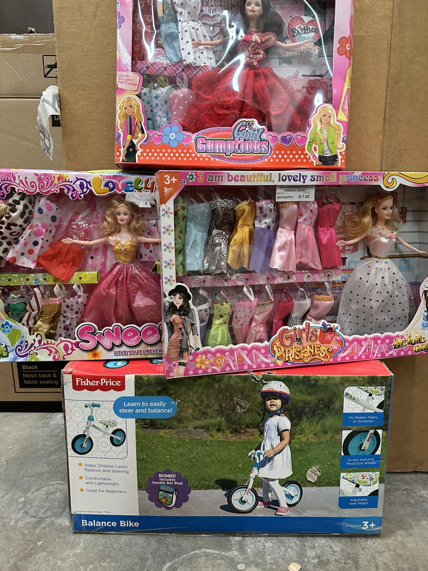 Lot of Large Girl's Toy sets. Dolls and Bicycle. - Image 2 of 4