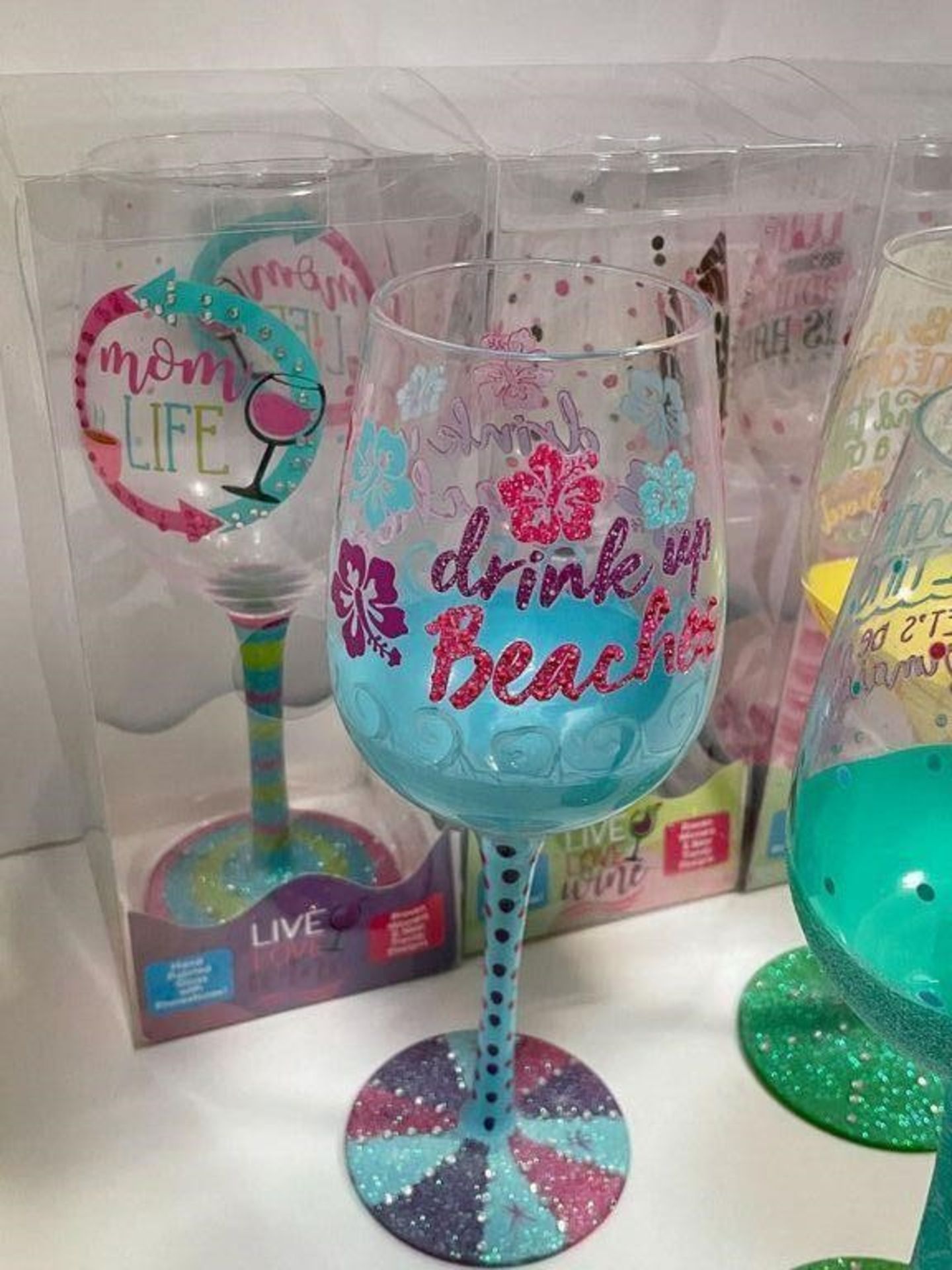 6 X DECORATED WINE GLASSES WITH FUN SAYINGS/PHRASES, VAROUS SAYINGS AND DESIGNS - Image 5 of 5